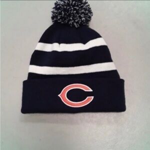NWT Unisex Chicago Bears Navy Striped “C” Logo Pom Knit-OSFM. NWT.